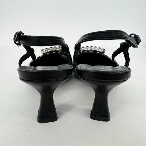 Roberto Festa Atena Slingback Pumps Embellished Buckle Houndstooth 39.5 (US9.5) - Picture 10 of 12